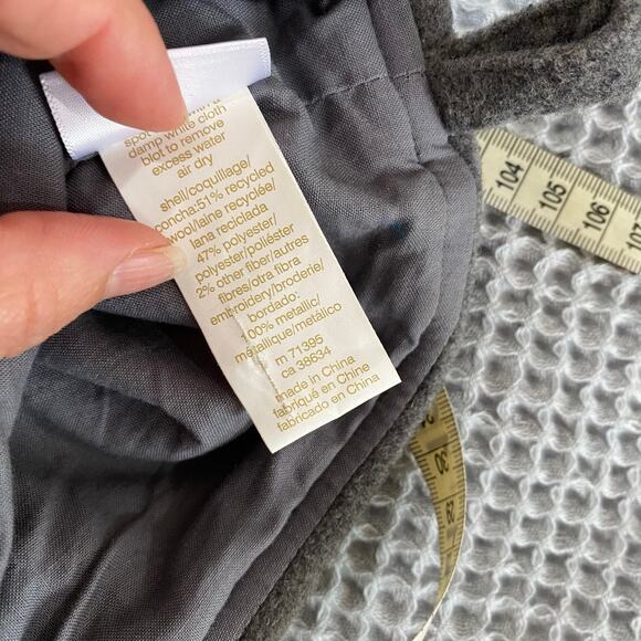 West Elm Holiday Gray Wool Blend Beaded Stocking - Picture 4 of 10